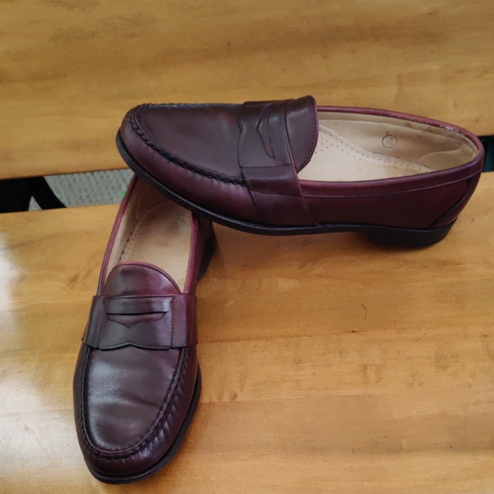 Vintage Allen Edmonds Cameron Oxblood Penny Loafers Size 9.5A